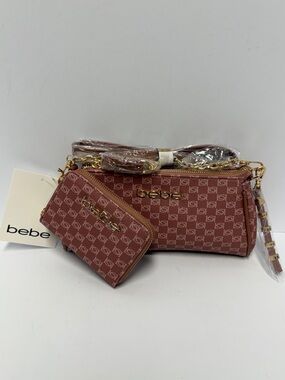 Bebe Dark Blush Adela Baguette purse and wallet set. New with tags.